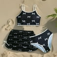 thumbnail image 6 of NIEWTR Fashionable And Cute Girls Swimsuit With Bow Print Two Piece Swimsuit Set Swimwear Beach Bathing Suit for Summer Vacation 8Y Black, 6 of 6