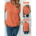 thumbnail image 7 of STARVNC Women Crew Neck Short Sleeve Lace Blouse, 7 of 7