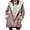 Pink, variant on Hvyesh Sherpa Fleece Jackets for Women Plus Size Winter Hoodies Classic Fit Fleece-Liend Hooded Parka Faux Suede Long Pea Coat Outerwear