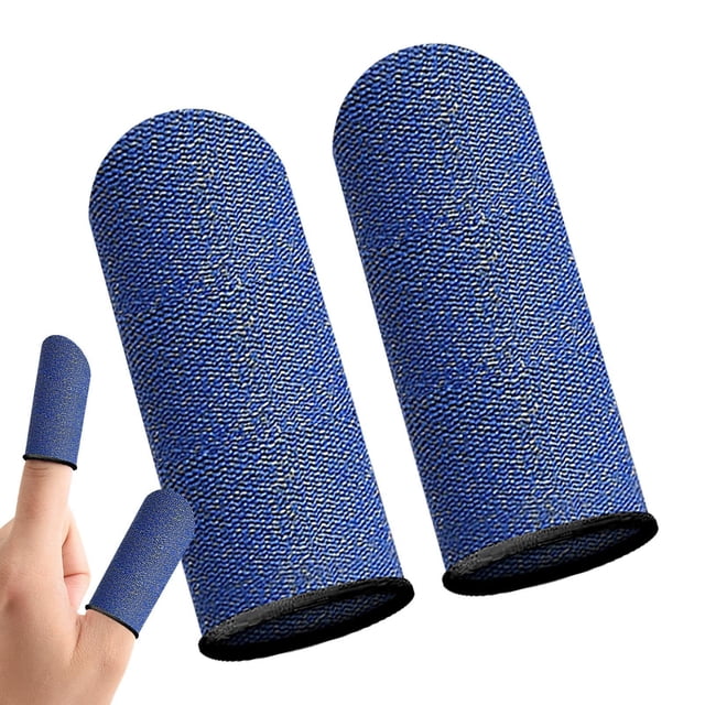 Funda para dedos para juegos móviles, 2 piezas, fibra de carbono transpirable