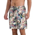 thumbnail image 2 of Logiee Colorful Flowers Print Mens Swim Trunks Quick Dry Board Shorts,Breathable Hawaii Beach Shorts Swimwear Bathing Suits-, 2 of 6