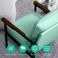 thumbnail image 3 of Fairyland Linen Fabric Modern Accent Chair with Metal Frame, Upholstered Club Chair, Clearance Arm Chair for Small Space and Office, Light Blue, 3 of 9