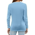 thumbnail image 3 of Hearthz Long Sleeve Workout Tops for Women Fall V Neck Womens Oversized Tee Shirts Henley Button Down Womens Shirts Blouses, 3 of 4