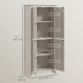 thumbnail image 3 of HOMCOM 72" Freestanding Kitchen Pantry, Buffet Cabinet, Grey, 3 of 10
