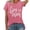 Pink, variant on Lkhaha Womens Graphic T Shirts Boy Heart Mom Letter Print Summer Short Sleeve Casual Plus Size Outfits Beige L