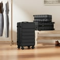 thumbnail image 6 of GIANNA Set of 3 Hardside Luggage, Expandable Rolling Luggage with TSA Lock and Spinner Wheels, Black, 6 of 9