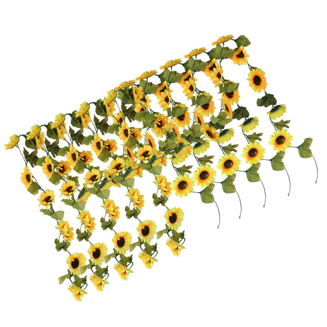 Guirnalda de girasoles artificiales Naiovety 5 piezas decorativa flexible