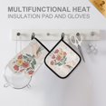 thumbnail image 4 of Yayeee Oven Mitts and Pot Holder Set of 2 Heat Resistant Kitchen Gloves Baking Hot Pad, Beige Cute Flower, 4 of 5