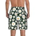 thumbnail image 3 of Kll White Daisies And Bee Men'S Casual Summer Beach Shorts Hawaiian Shorts With Pockets-Large, 3 of 9