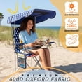 thumbnail image 3 of 2-Pack Portable Folding Camping Chairs with Canopy Shade, Beach Chair for Adults, Durable Weather Resistant 600D Oxford Cloth, Camping Chair with Canopy for Outdoors, 3 of 5