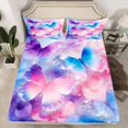 thumbnail image 2 of Feelyou Blue Purple Butterfly Twin Sheet Sets, Dreamy Animal Bedding, 3 Pieces, 2 of 7