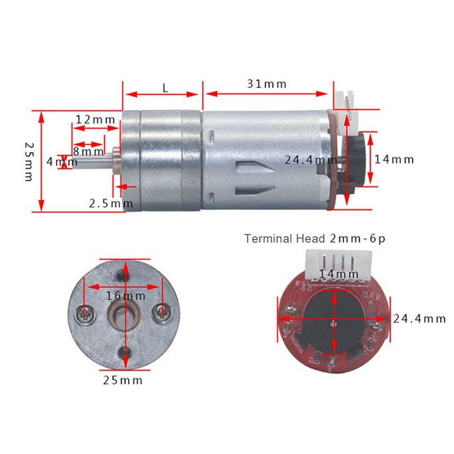 JUEGO DE MOTOR Codificador DC12V 130 RPM, Kit de Robot Equipo de Maquinaria de Motor de Engranje Codificador Con Soporte de MontaJe Kit de Rueda de 65 mm Motoras Completas Complets
