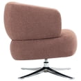 thumbnail image 6 of 360° Swivel Accent Chair, Linen Barrel Club Chair with Metal Legs, Upholstered Round Armchair Single Sofa for Living Room, Red, 6 of 8