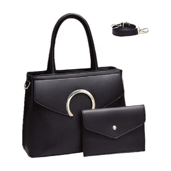 Bolsas Mujer 2pzs Bandolera Cartera Negro