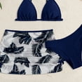 thumbnail image 4 of Gubotare Swim Suit for Girls Girls' Swimsuit 3 Piece Tropical Floral Twist Cross Bikini Sets Girls' Swimwear with Cover Up Skirt Size 6-8 (Navy,6-8 Years), 4 of 4