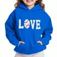 thumbnail image 2 of HomeDM Boys Girls Hooded Sweatshirts - Unisex Kids Hoodies Sweatshirts Fall Winter Athletic Workout Pullover with Pockets - Blue/7-8 Years, 2 of 4