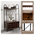 thumbnail image 6 of Gexandy Wine Rack Freestanding Floor, Industrial Wine Bar Rack with Removable 18-Bottle Wine Rack, Stemware Holder for 15 Glasses, 2 Open Shelves, Wine Holder Stand for Kitchen, Dining Room, Bar, 6 of 9