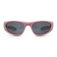 thumbnail image 7 of Retro Classy Oval Wrap Around Vintage Sport Soft Arm Tip Plastic Sunglasses Pink - Black, 7 of 7