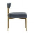 thumbnail image 3 of Sunpan Seneca 19.5" Fabric Dining Chair in Antique Brass-Blue (Set of 2), 3 of 7