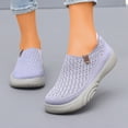 thumbnail image 2 of Rokment Orthopedic Barefoot Slip on Socks Walking Nursing Shoes for Women Comfortable Wide Width Knit Orthotic Platform Non-Slip Work Tennis Driving Sneakers Purple Size 6.5, 2 of 6