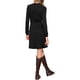 thumbnail image 3 of Vestido de manga larga INSPIRE CHIC para mujeres, Casual 2025, con cuello redondo, tejido de punto acanalado y textura XL Negro, 3 of 6
