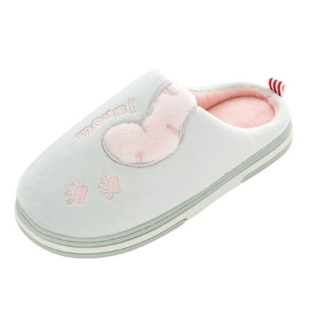 

adviicd Slingback Slippers for Women Couples Women Slip On Furry Plush Flat Home Winter Round Toe Keep Warm Cartoon