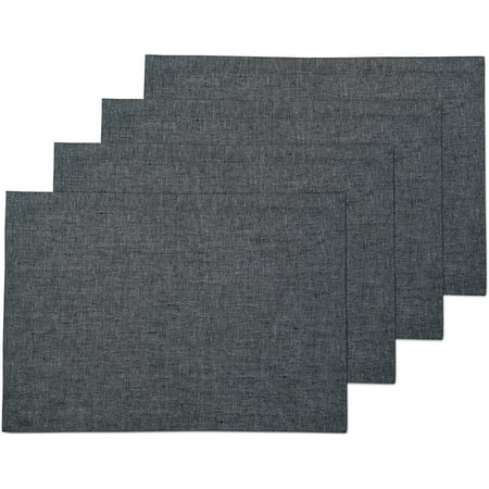 

Linen Placemats 14 x 19 Inch – 100% Pure Linen Charcoal Grey Placemats Set of 4 – Tablemats for Christmas Winter Thanksgiving Halloween – Athena Handcrafted and Machine Washable