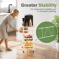 thumbnail image 4 of Slide Out Fruit Vegetable Basket, Rolling Storage Cart with Wooden Handle & Top, Metal Wire Produce Rack for Pantry Organization, Onion Potato Storage Bins, White, 4 of 4