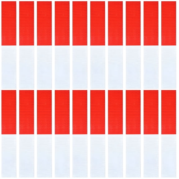 ICERUN 30 Pcs Reflective Tape,Outdoor Waterproof Conspicuity Safety Caution Warning Self-Adhesive Tape Trailer Reflector for Cars,Trucks,Trailers,Boats,Road Signs,2" x 12"(Red/White)