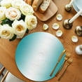 thumbnail image 3 of Round Placemats Set of 4 Ombre White Teal Place Mats Washable Woven Placemat Gradient Color Turquoise Circle Braided Table Mat for Kitchen Dining Table Party Home Decor 15 Inch, 3 of 8
