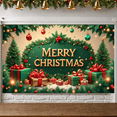 thumbnail image 6 of Festive Decoration Merry Christmas Holly Design Gift Prints Seasonal Banner for Holiday Decoration Family Celebration Winter Party, 6 of 9