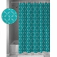 thumbnail image 3 of Teal Morocco Shower Curtains for Bathroom Waterproof Fabric Bath Curtains Decor Bath Tub Curtain Geometric Leaf Diamond Lattice Abstract Decorative Shower Curtain Sets with 12 Hooks, 72x72 Inch, 3 of 6