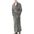thumbnail image 5 of JGTDBPO Robes Classic Unisex Premium Cotton Warm Night Gown Bathrobe Luxury Soft Thick And Fleece Plush Long Terry Cloth Household Sashes Pokets Loungewear Bathrobe Long Pajamas, 5 of 6