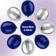 thumbnail image 3 of Globos de fiesta YMSZ azules y plateados, 67 unidades, 30 cm, para fiesta, 3 of 7