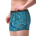 thumbnail image 4 of Balery Beautiful Blue Peacock Men's Boxer Briefs, Soft and Breathable Cotton Underwear with nylon Waistband-X-Large, 4 of 9