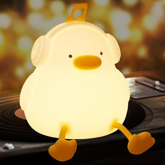 MYKOMI Duck Night Light, Cute Benson Ducks Lamp, Nursery Silicone Goose Nightlight with Dimmer & Timer for Room Decor, Weird Gifts for Kids, Baby, Girls,Boys, Women, Children, Teen-Musician Duck