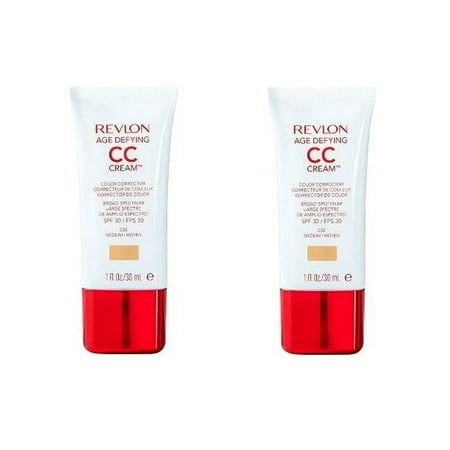 Revlon Age Defying CC Cream, Medium/030, 1 Ounce (Pack of 2) + Schick Slim Twin ST for Dry (Best Bb Cream For Dry Aging Skin)