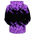 thumbnail image 4 of Leesechin Men's Long Sleeve Flame Print Hooded Pullover Tie Pocket Top Hooded Sweatshirt, 4 of 6
