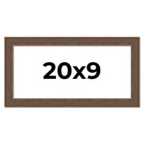 20x9 Frame Brown Farmhouse Solid Wood Picture Frame Width 1.5 Inches | Interior Frame Depth 0.5