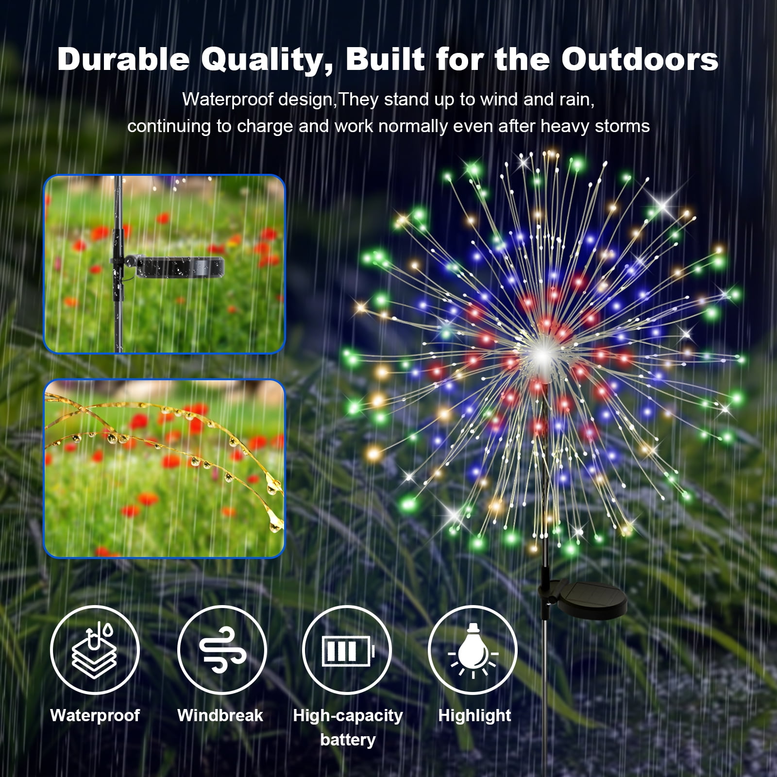 Solar Garden Stake Lights Firework, Outdoor Solar Lights With DIY Bendable Copper Wire, 6PCS Yard Decrations Waterproof for Outdoor Decor, Garden Decor, Outside Patio Decor, Chiristmas Decor