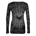 thumbnail image 5 of Satingcolo Womens Halloween Long Sleeve Crewneck Shirts Fall Trendy Funny Pumpkin Bats Skull Graphic Slim Basic Tops Dark Gray 2XL, 5 of 6