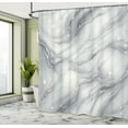 thumbnail image 2 of Ambesonne Grey Shower Curtain, Modern Marble Print Star Lines, 69"Wx84"L, Pale Purpleblue Pearl, 2 of 4