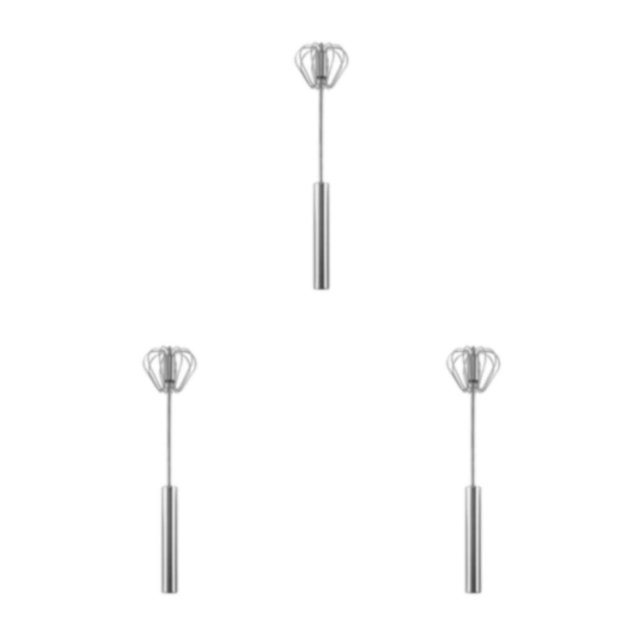 Matsuzay Batidor de huevos semiautomático de acero inoxidable, herramienta de cocina práctica y práctica, batidor de huevos de cocina, medio Type1 NO1
