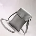 thumbnail image 6 of Dicasser Leather Phone Bag,Leather Phone Purse, Small Phone Cross Body Bag for Women with Long Strap and Key Ring Silver, 6 of 10