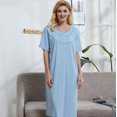 thumbnail image 2 of Chemises de Nuit d'Été pour Femmes, Douce 100 % Coton Confortable Légère à Manches Courtes Nuisette pour Dames, 2 of 5