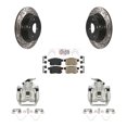 thumbnail image 1 of Transit Auto Rear Disc Brake Coated Caliper Drilled Slotted Rotors and Ceramic Pads Kit for Car Honda Accord KCD-101677N, 1 of 11
