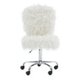 thumbnail image 6 of Linon Cami Faux Fur Upholstered Armless Office Task Chair in Cream White, 6 of 15