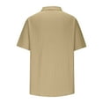 thumbnail image 5 of cllios Linen Shirt for Men Regular Fit Casual Button Down Shirts Summer Vacation Beach Tops Solid Textured Shirts, 5 of 6