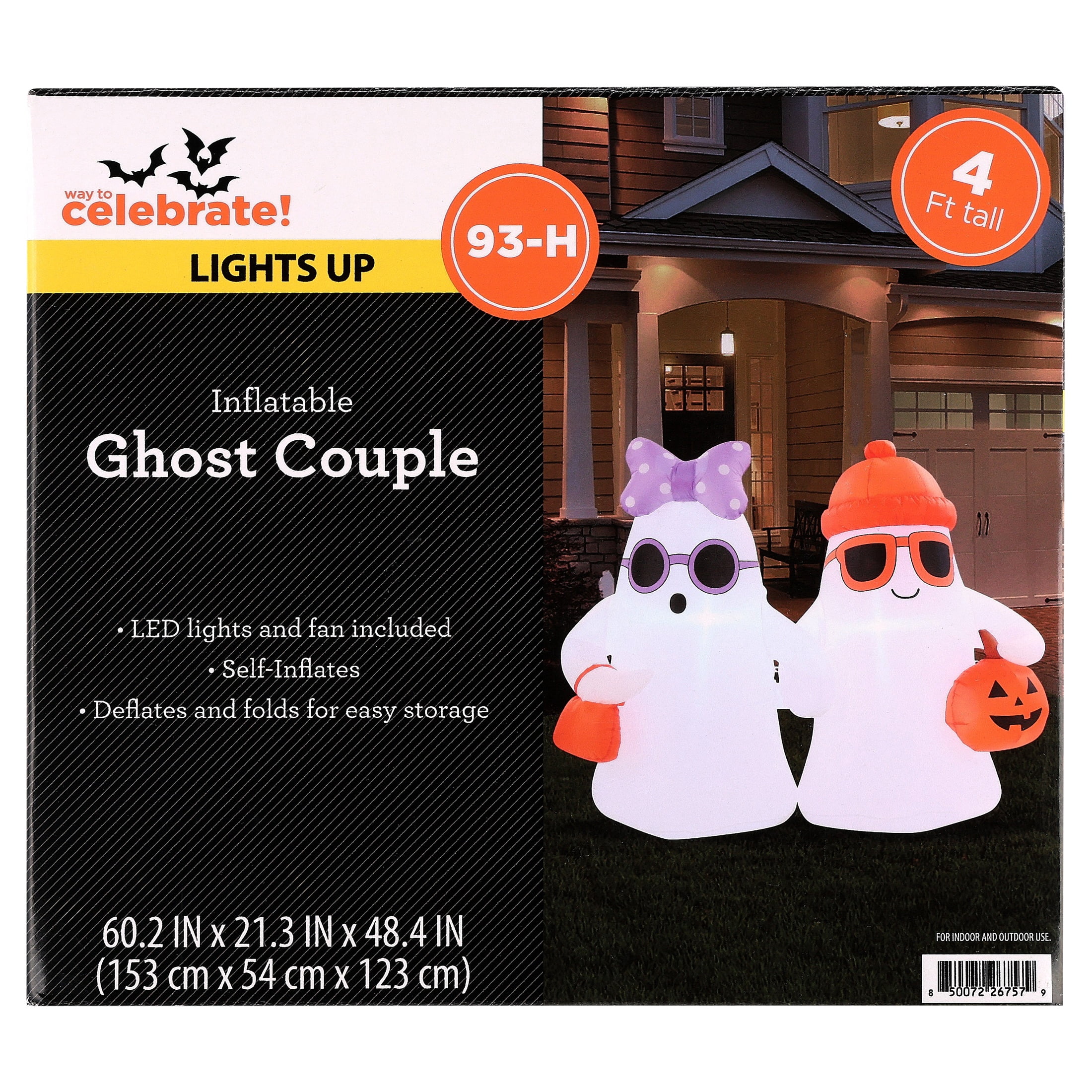 Ghost Couple Airblown Yard Inflatable, Multicolor, 4', Halloween by Way To Celebrate