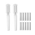 thumbnail image 1 of wonim44 2 Sets Haircut Razor Comb Double Edge Hair Thinning Razor Comb with 5 Pcs Spare Blades Styling Scissors Comb Split Ends Trimmer for Thin and Thick Hair Trimming and Styling Hair Cutting Tool, 1 of 1